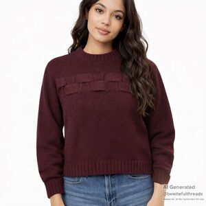 Old Money Mulberry Knit Weave Sweater — Fits M/L